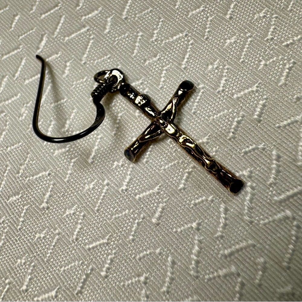 Sterling Silver Cross Earring